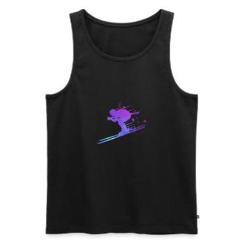 Alpine Skifahren Skifahrerin Racer Double Exposure - Männer Premium Bio Tank Top - Schwarz - Vorne - AI Model Male 178 light (178cm)