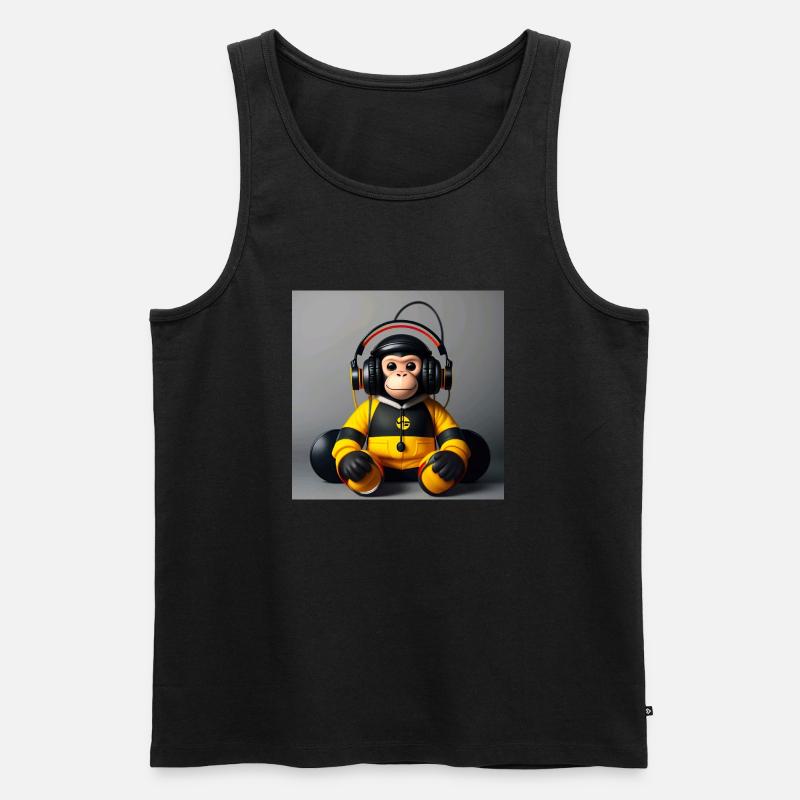 DJ Äffchen - Männer Premium Bio Tank Top - Schwarz