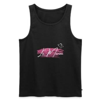 La mariée golden pink - Débardeur bio Premium Homme - noir - Devant - Michal (187cm)
