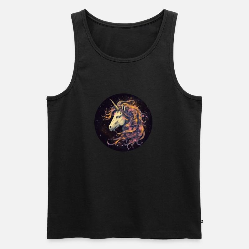 Einhron Kopf - Männer Premium Bio Tank Top - Schwarz