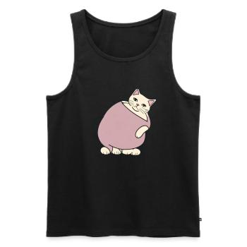 Fette Katze - Männer Premium Bio Tank Top - Schwarz - Vorne - Michal (187cm)