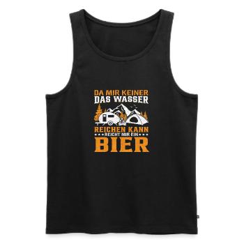 Da mir keiner das Wasser reichen kann reicht mir.. - Männer Premium Bio Tank Top - Schwarz - Vorne - Michal (187cm)