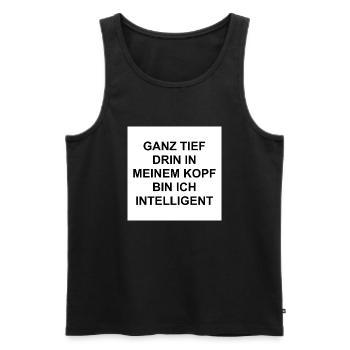 intelligent schwarzaufweiß - Männer Premium Bio Tank Top - Schwarz - Vorne - Michal (187cm)