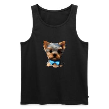 Dog Owner Yorkshire Terrier Puppy Dog - Men's Premium Organic Tank Top - black - Front - Michal (187cm)