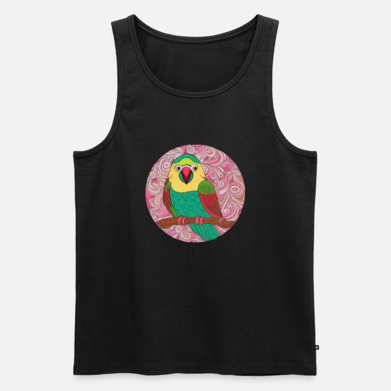 schöner heller Papagei | - Männer Premium Bio Tank Top - Schwarz