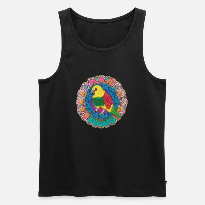 schöner heller Papagei | - Männer Premium Bio Tank Top - Schwarz