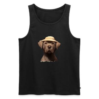 Hundewelpe Labradorbesitzer Labrador Retriever - Männer Premium Bio Tank Top - Schwarz - Vorne - Michal (187cm)