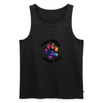 Paw-sitive vibes only - Débardeur bio Premium Homme - noir - Devant - AI Model Male 178 light (178cm)