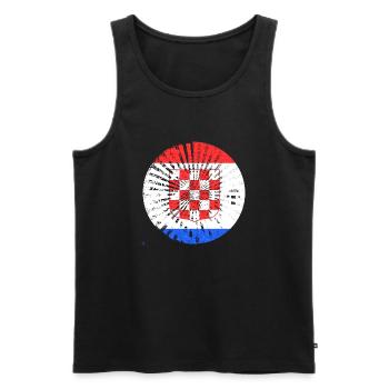 Drapeau national croate emblème Croatie Hrvatska hrv - Débardeur bio Premium Homme - noir - Devant - AI Model Male 178 light (178cm)