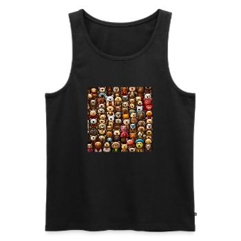 Cuddly Teddy Bears Pattern - Men's Premium Organic Tank Top - black - Front - AI Model Male 178 light (178cm)