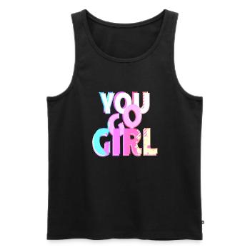du gehst girl power frauen mädchen feminismus zitate frau - Männer Premium Bio Tank Top - Schwarz - Vorne - Michal (187cm)