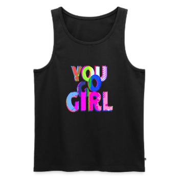du gehst girl power frauen mädchen feminismus zitate frau - Männer Premium Bio Tank Top - Schwarz - Vorne - Michal (187cm)