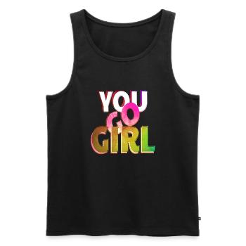 du gehst girl power frauen mädchen feminismus zitate frau - Männer Premium Bio Tank Top - Schwarz - Vorne - Michal (187cm)