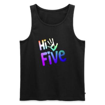 High Five Style Cool Hand Joke Saying Hit Trend - Men's Premium Organic Tank Top - black - Front - AI Model Male 178 light (178cm)
