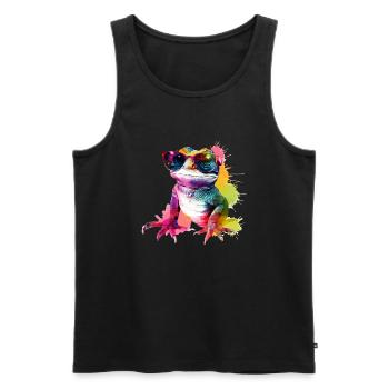 Rako the lizard - Men's Premium Organic Tank Top - black - Front - Michal (187cm)