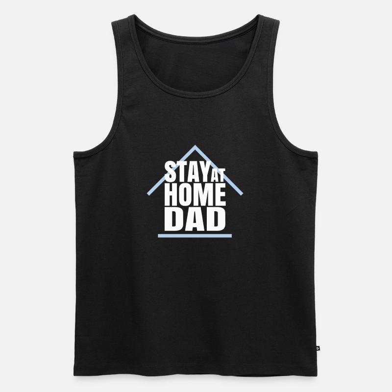 STAY AT HOME DAD - Männer Premium Bio Tank Top - Schwarz