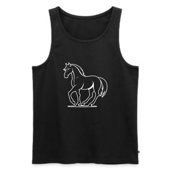 Poney tête de cheval - Débardeur bio Premium Homme - noir - Devant - Michal (187cm)