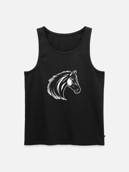 Pferd Pferdekopf Pony - Männer Premium Bio Tank Top - Schwarz