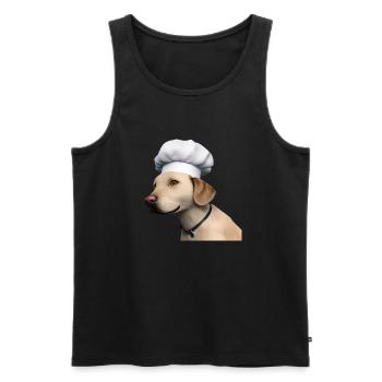Golden Retriever Cooking Dogs Gastronom Puppy - Débardeur bio Premium Homme - noir - Devant - Michal (187cm)