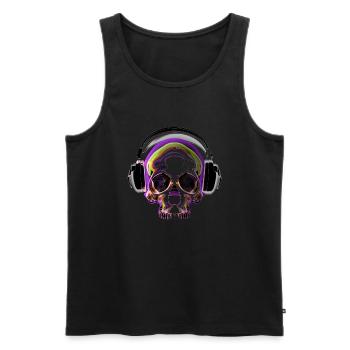 Punk Headphone - Männer Premium Bio Tank Top - Schwarz - Vorne - Michal (187cm)
