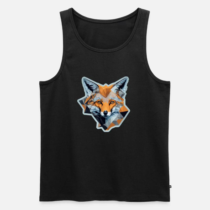 Fox polyart - Männer Premium Bio Tank Top - Schwarz