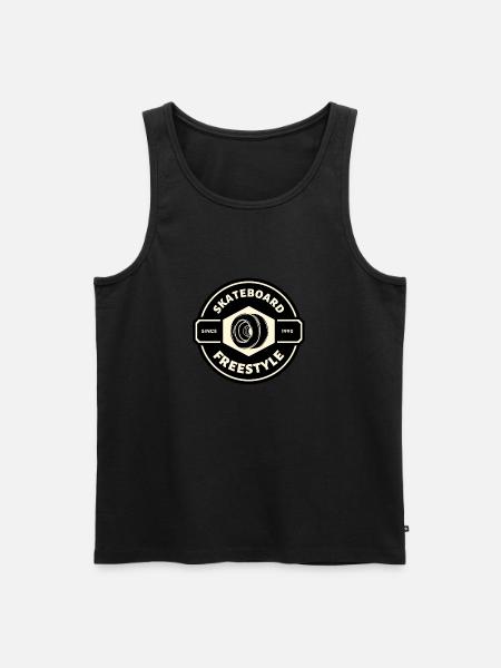 SKATEBOARD FREESTYLE X SKATE WHEEL - Men's Premium Organic Tank Top - black