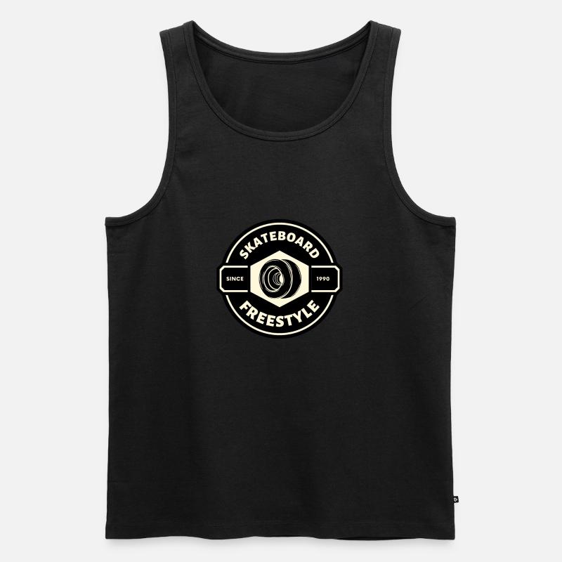 SKATEBOARD FREESTYLE X SKATE ROLLE - Männer Premium Bio Tank Top - Schwarz