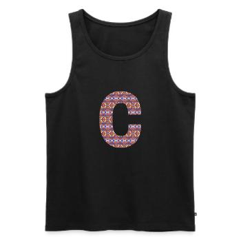 Monogram Letter C- geometric pattern - Men's Premium Organic Tank Top - black - Front - AI Model Male 178 light (178cm)