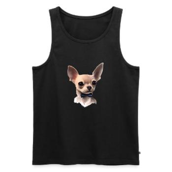 Propriétaire de chien Chihuahua chien Chihuahua chiots - Débardeur bio Premium Homme - noir - Devant - Michal (187cm)