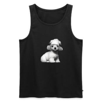 Poodle Puppy Cooks Dog Owner Poodle Puppy - Débardeur bio Premium Homme - noir - Devant - AI Model Male 178 light (178cm)