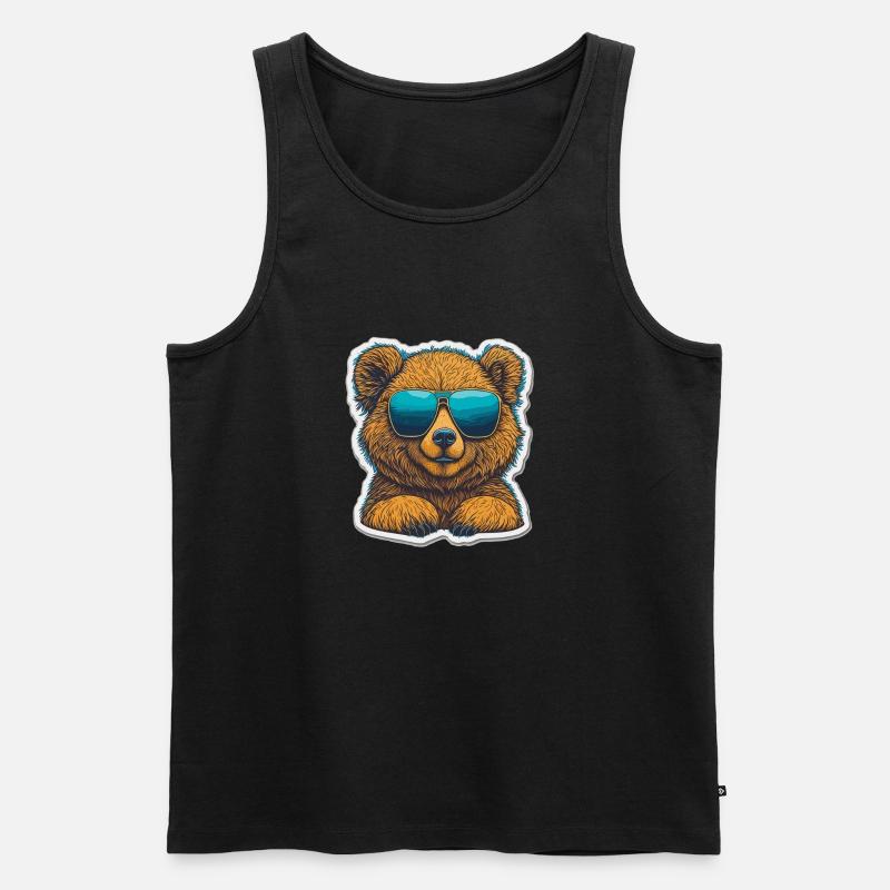 Sunny bear - Männer Premium Bio Tank Top - Schwarz