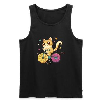 Nettes Kätzchen - Männer Premium Bio Tank Top - Schwarz - Vorne - AI Model Male 178 light (178cm)