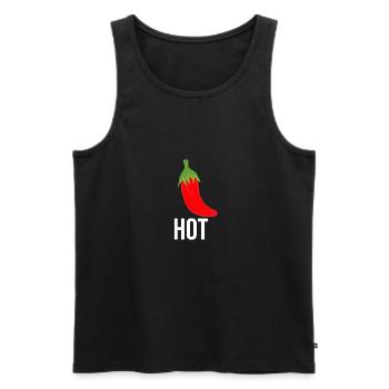 Chili World Champion - Men's Premium Organic Tank Top - black - Front - Michal (187cm)