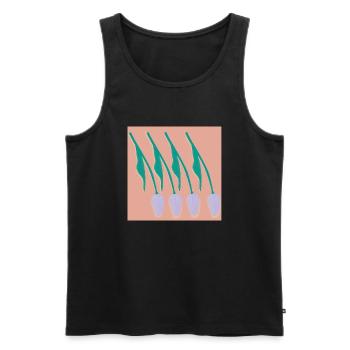 Tulips - Men's Premium Organic Tank Top - black - Front - Michal (187cm)