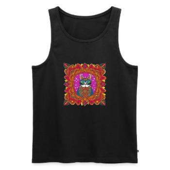 Beautiful Bohemian Cat | - Men's Premium Organic Tank Top - black - Front - AI Model Male 178 light (178cm)