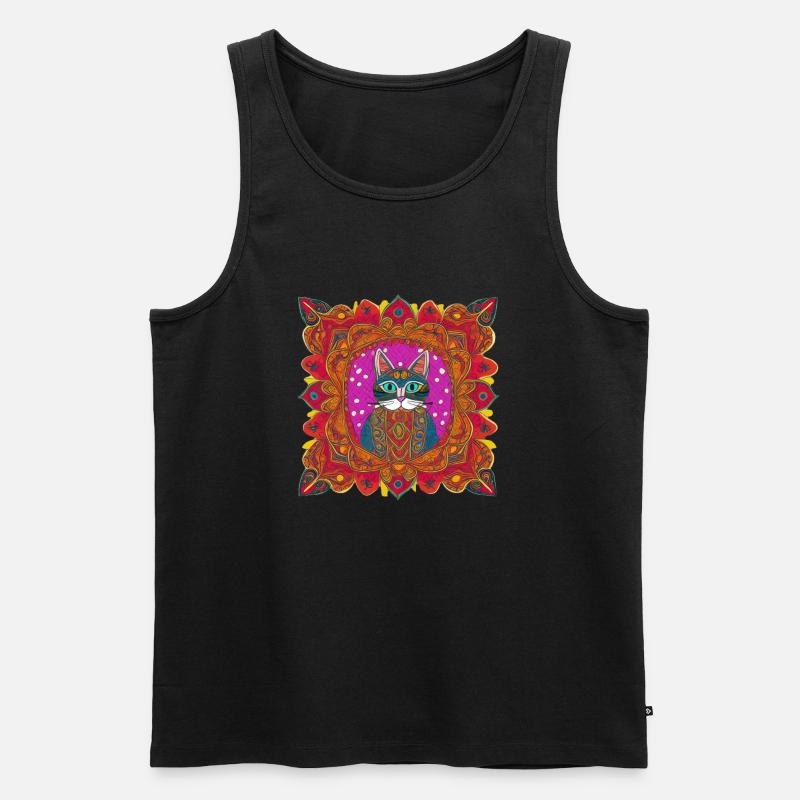 Schöne böhmische Katze | - Männer Premium Bio Tank Top - Schwarz