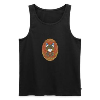 Beautiful Bohemian Cat | - Men's Premium Organic Tank Top - black - Front - AI Model Male 178 light (178cm)