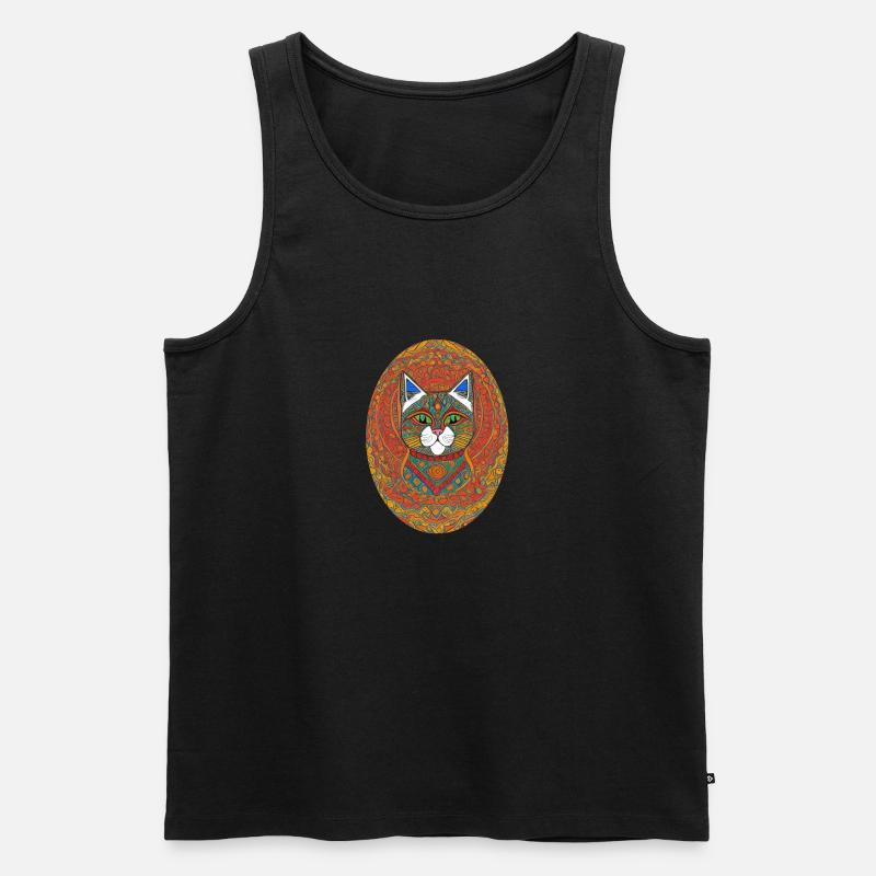 Schöne böhmische Katze | - Männer Premium Bio Tank Top - Schwarz