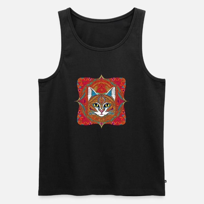 Schöne böhmische Katze | - Männer Premium Bio Tank Top - Schwarz