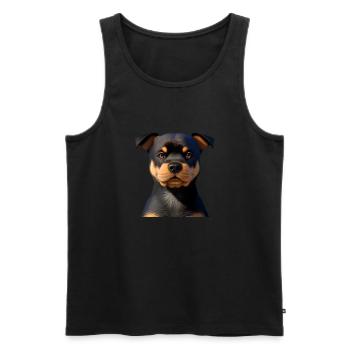 Rottweiler Chien Chiens Chiot Rottweiler Chiot - Débardeur bio Premium Homme - noir - Devant - Michal (187cm)