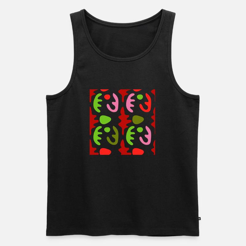abstrakte, bunte Formen - Männer Premium Bio Tank Top - Schwarz