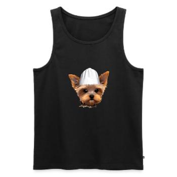Yorkshire Terrier Cooking Puppy Restaurateur Dog - Men's Premium Organic Tank Top - black - Front - Michal (187cm)