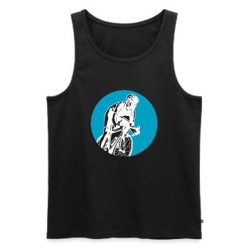 Fahrrad Biking Biker - Männer Premium Bio Tank Top - Schwarz - Vorne - Michal (187cm)