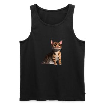Kätzchen Katzenbesitzer Bengalkatze Katze Kater - Männer Premium Bio Tank Top - Schwarz - Vorne - AI Model Male 178 light (178cm)