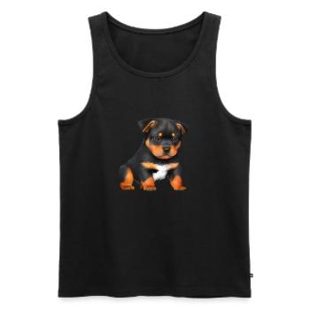 Rottweiler Puppy Dogs Rottweiler Dog Puppy - Débardeur bio Premium Homme - noir - Devant - AI Model Male 178 light (178cm)