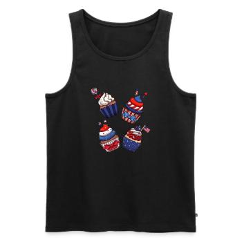 Cupcakes du 4 juillet - Débardeur bio Premium Homme - noir - Devant - Michal (187cm)