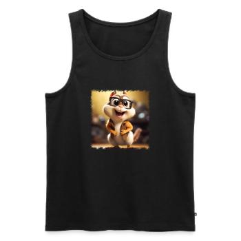 funny chipmunk - Men's Premium Organic Tank Top - black - Front - AI Model Male 178 light (178cm)
