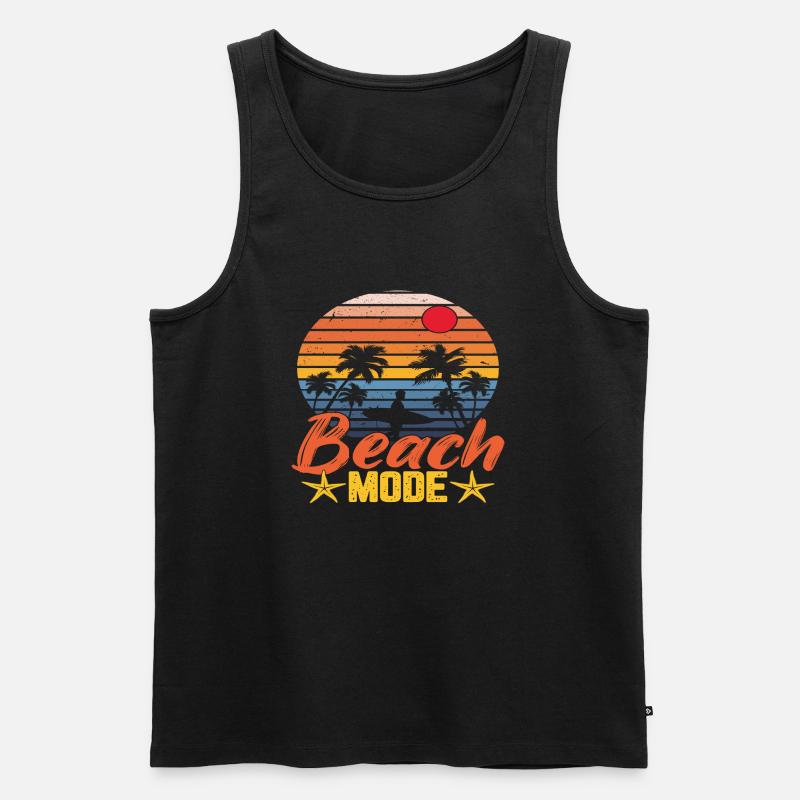 Beach Mode - Männer Premium Bio Tank Top - Schwarz