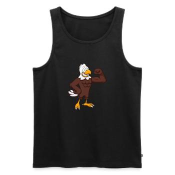 Caractère d’aigle fort - Débardeur bio Premium Homme - noir - Devant - AI Model Male 178 light (178cm)