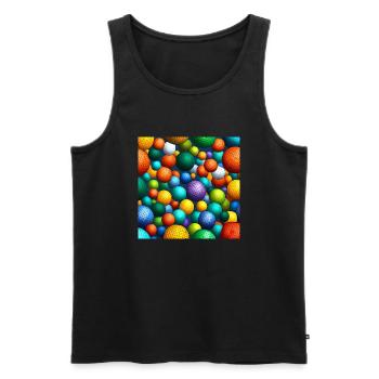 Regenbogen-Mosaik-Kugeln - Männer Premium Bio Tank Top - Schwarz - Vorne - AI Model Male 178 light (178cm)